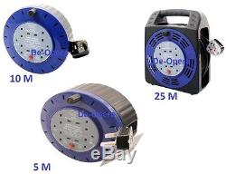 4 WAY 5M/10M/25M CABLE EXTENSION REEL LEAD MAINS SOCKET HEAVY DUTY ELECTRICAL 