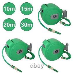 10 15 20 & 30M Auto Retractable Wall Mounted Water Hose Reel Watering Spray Tool