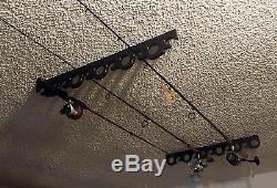 11 INSHORE Fishing Rod Rack Pole Reel Holder Garage Ceiling Mount Storage