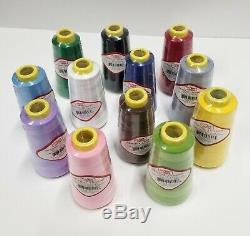 12 Big Spools Sewing Thread Polyester ASSORTED COLORS 2500 yards each Spool NEW