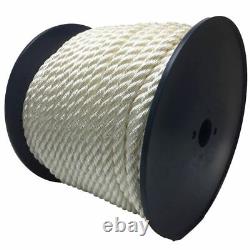 12mm 3st White Nylon x 220m Reel C/W Spliced Eye And Shackle Marked Every 100FT