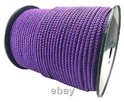 12mm Purple Braided Polypropylene Poly Rope Cord Paracord Drawstring Sailing