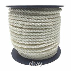 12mm White 3 ST Nylon Anchor Rope On A Reel With Heat Sealed Ends Select Length