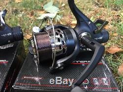 2 X Max 40 2 Bb Carp Runner Fishing Reels Loaded With 8lb Line Ngt Tackle