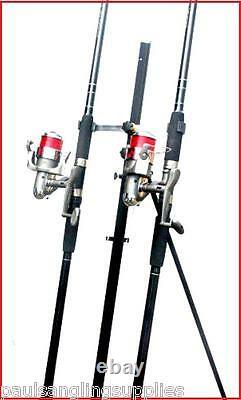2 x 12 ft Shakespeare Rods & Max 70 Reels & Tripod Beachcaster Sea Fishing