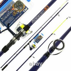 2 x 12ft Sea Fishing Rod And Reel Set Beachcaster Fishing Set Up 2 Tackle Boxes