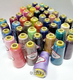 24 Big Spools Sewing Thread Polyester Assorted Colors 2500 yards each Spool