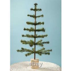 30 Olive Green Feather Christmas Tree with Spool Base