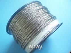 304 Stainless Steel Wire Rope Cable, 3/16, 7x19, 500 ft Reel, Made in Korea