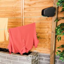 30M Retractable Clothes Line Wall Mounted Washing Laundry Outdoor Airer Reel New