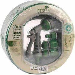 30m Garden And Car Wash Hose Pipe Reel Set Reinforced Tough Outdoor Green New