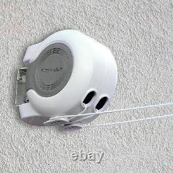 30m Retractable Outdoor Reel Washing Line Double Wall Mounted Washing Line NEW