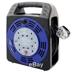 4 Way 25m Cable Extension Reel Lead Mains Socket Heavy Duty 13 Amp Electrical