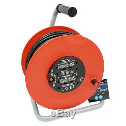 50m 4 Way Heavy Duty Cable 50 Meter Extension Reel Lead Mains Socket 13 Amp