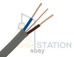 6242Y Twin & Earth Cable Various Size 1mm 10mm Electric Wiring Flat Grey Light