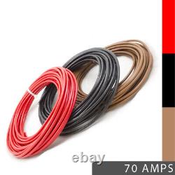 70 AMP 10mm² 80/0.40 Single Core Stranded Copper Cable 12v 24v Thin Wall Wire