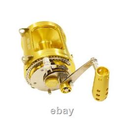 80 Wide 2 Speed Saltwater Fishing Reel Blue Marlin Tournament Edition