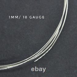 925 Sterling Silver Wire Half Hard 18, 20, 22, 24, 26 gauge 1m/ 1 oz