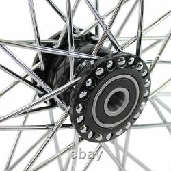 Black Front 40 Spoke Spool Hub Wheel 21 x 2.15 fits Harley (3/4 Bearings)