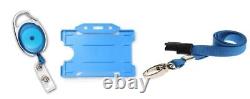 Blue Lanyard or Badge Reel or Retractable Lanyard with ID CARD Holder Staff NHS