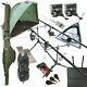 Deluxe Full Carp Fishing Set up With 2 x Rods Reels Alarms Pod Tackle & Bait