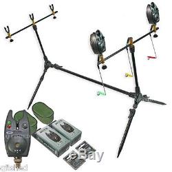 Full Carp Fishing Set up Rods Reels Hair Rigs Bite Alarms Holdall & Tackle
