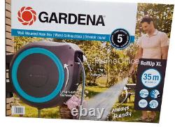 Gardena Wall Mounted 35m Hose Reel with Auto Rewind Roll-Up Hosepipe New