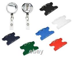 Heavy Duty Retractable Reel With Double Sided ID Card Holder Badge Pass Holder