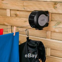 Indoor Outdoor Retractable Washing Airer Reel Line Laundry Folding Wall Mounted