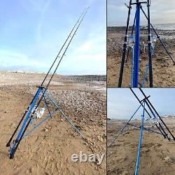 Lidsters Sea Fishing Set 2 14ft Rods Ao + 2 Lfs Blue Ocean Sea Reels Blue Tripod