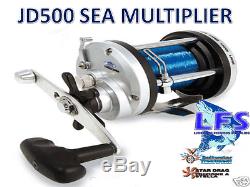 Lineaeffe JD 500 Multiplier Boat Sea Fishing Reel with 50lb line preloaded
