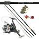 Match/Carp Fishing Feeder/Quiver Rod & Reel + Line Feeders Hooks, Weights Combo