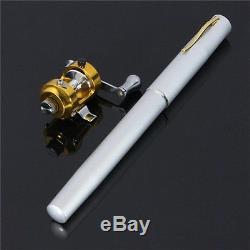 Mini Portable Pocket Fish Pen Shape Aluminum Alloy Fishing Rod Pole Reel