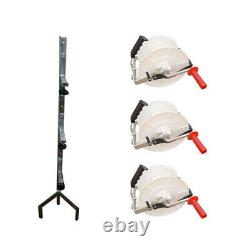 Reel Set with 3 Geared Reels & Mounting Post Electric Fencing Livestock Fence