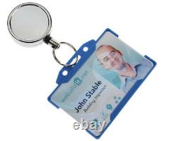 Retractable ID Card Holder Reel Heavy Duty Nylon Keyring Belt Clip FREE POST