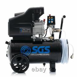 SGS 24 Litre Direct Drive Air Compressor With Hose Reel 9.5CFM, 2.5HP, 24L