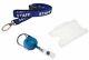 STAFF Lanyard Neck Strap Blue Metal Clip, Retractable Reel & ID Card Pass Holder