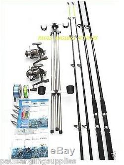 Sea Fishing Kit Shakespeare 12ft Beta Rods and Omni Reels Beach Fishing Combo