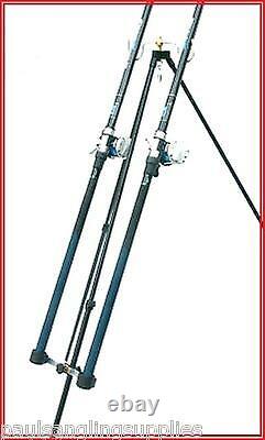 Shakespeare 13ft Beachcaster Fishing Rods Multiplier Reels & Tripod with Line