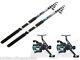 TFT 2 x 8 ft Telescopic Travel Fishing Rods + Fishing Reels with Line
