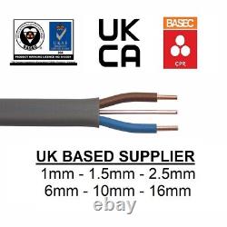Twin & Earth T&E Electric Cable 2.5mm, 6mm, 10mm, 16mm BASEC Approved 6242Y