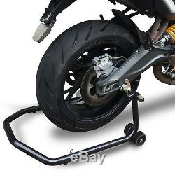 Universal Motorcycle Stand Front Rear Wheel Lift Balance Paddock Swingarm Spool