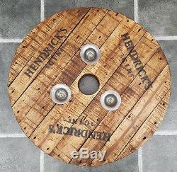 Vintage Retro Hendricks Gin Bar Table Round Cable Reel hairpin legs Coffee Table