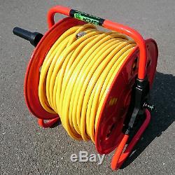 Water Fed Pole Metal Hose Reel With 100 m of 6 mm Hose & Bracket Window Cleaning