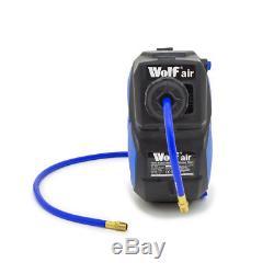 Wolf Air 10m Retractable Air Hose Reel ¼ BSP 8mm Bore Mounting Kit Auto Stop